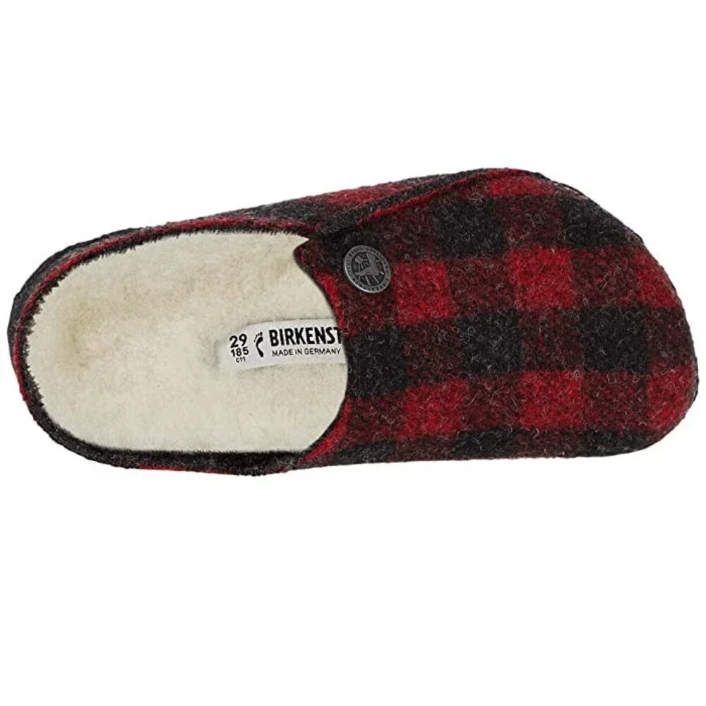 Birkenstock Zermatt Slipper Kids 11 Red Wool Low Top Round Toe Slip-On JOBB456